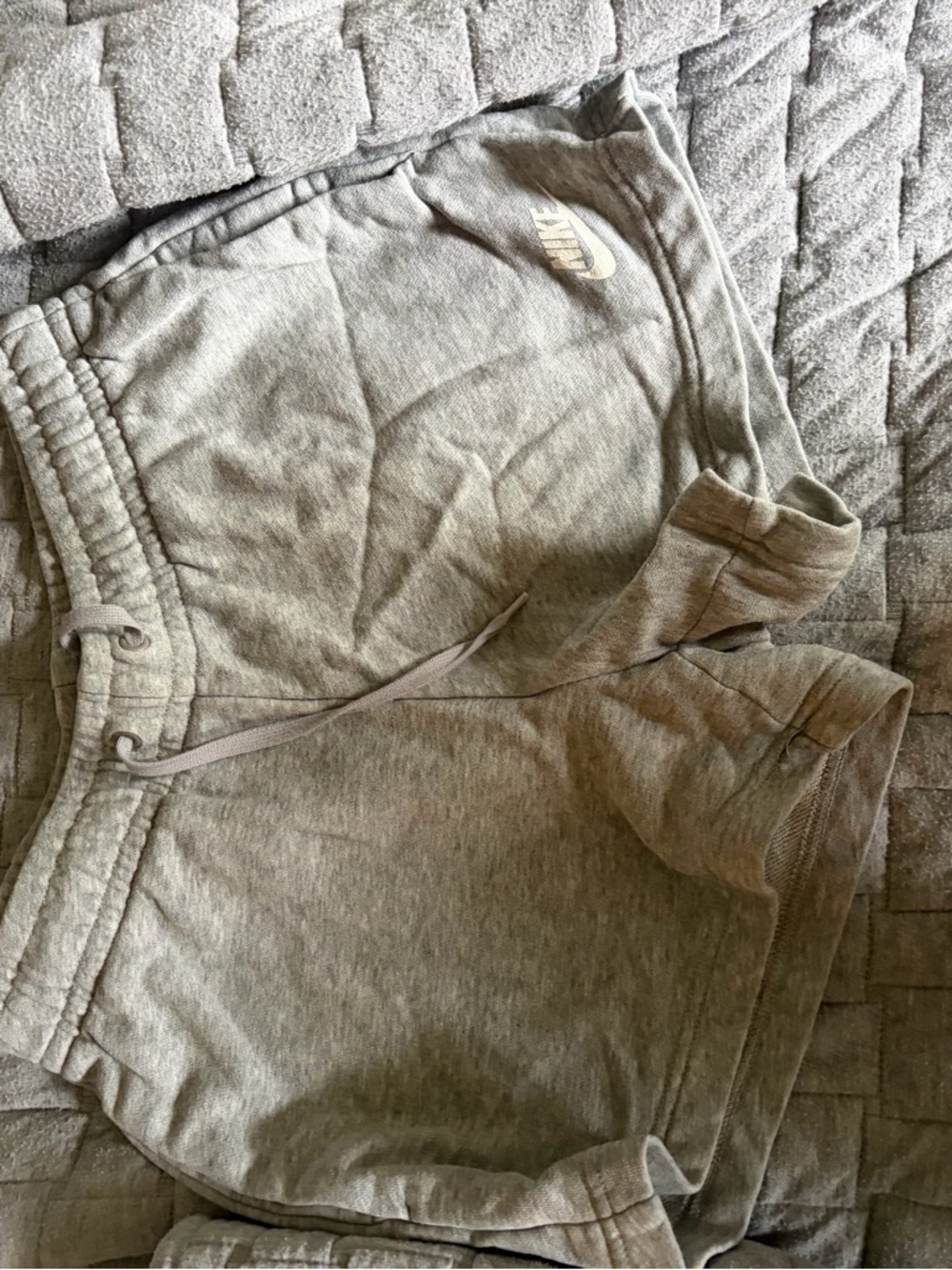 Nike Gray Kids' Fleece Shorts with Drawstring